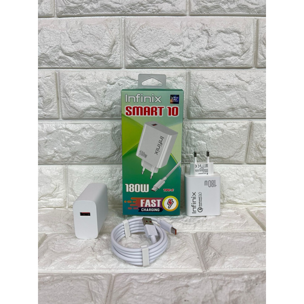 Charger Ori Infinix Smart 10 180W Fast Charging Casan isi daya cepat V8 Micro Type C
