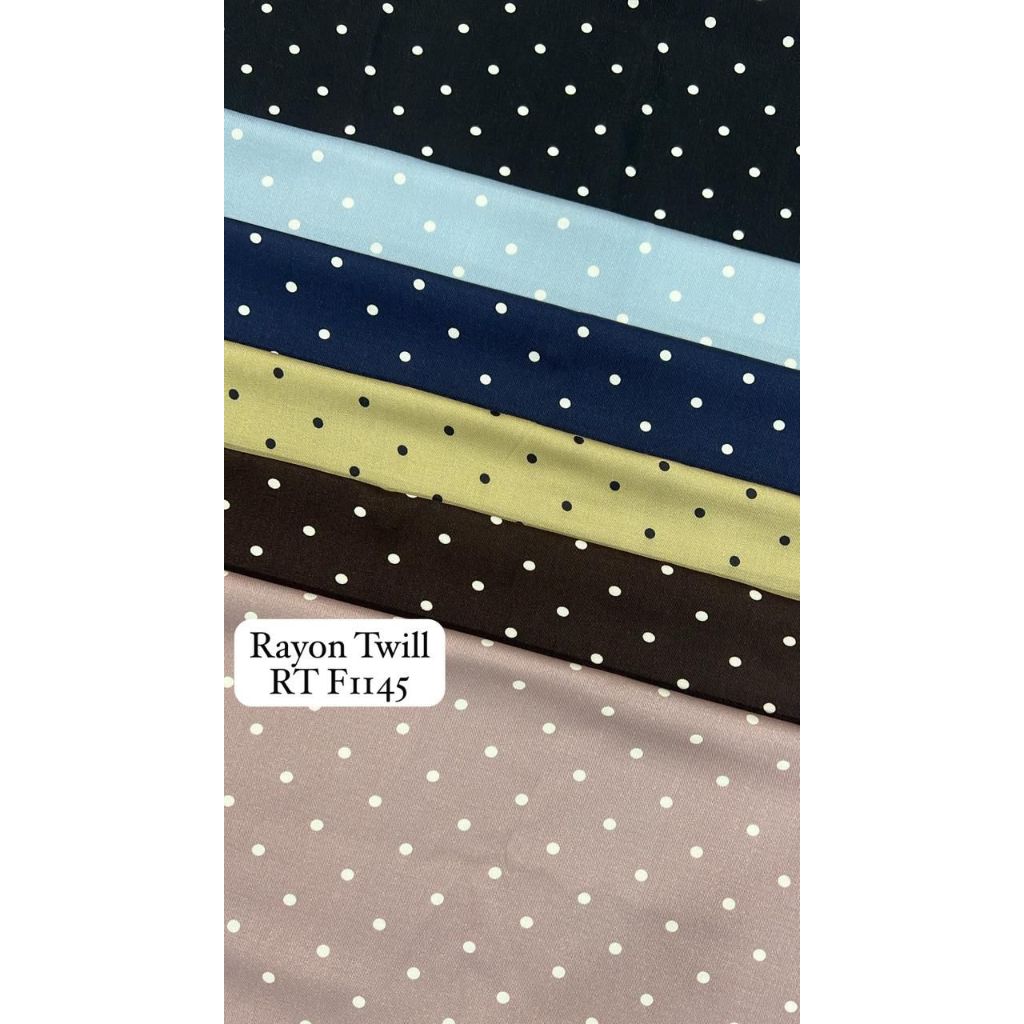 Kain Katun Rayon Twill Motif Polkadot Premium | Kain Rayon Twill Motif Polkadot Premium (0,5 Meter)