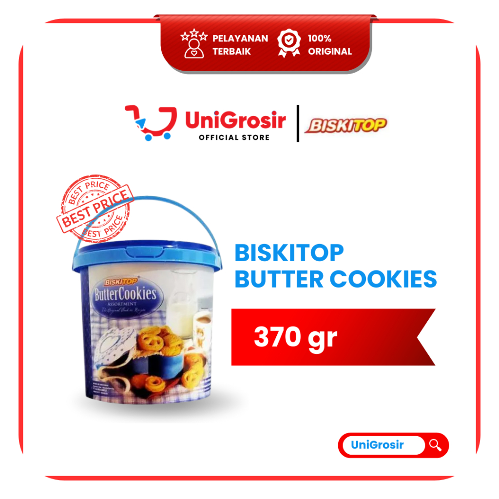 [UniGrosir] BISKITOP BUTTER COOKIES ASSORTMENT HANDLE TOPLES ~ 370 gr