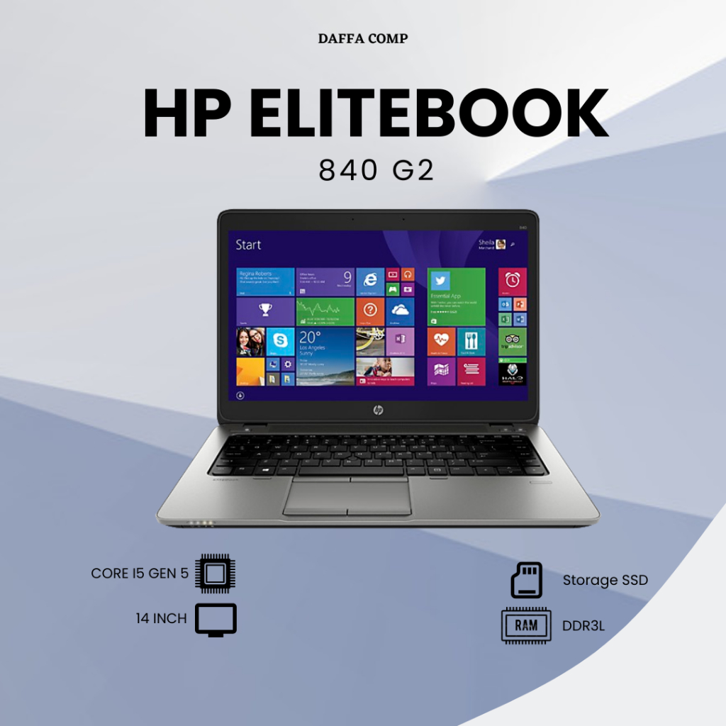 Laptop Second Hp Elitebook 840 i5 Gen 5th RAM 8GB SSD 256 Windows 10