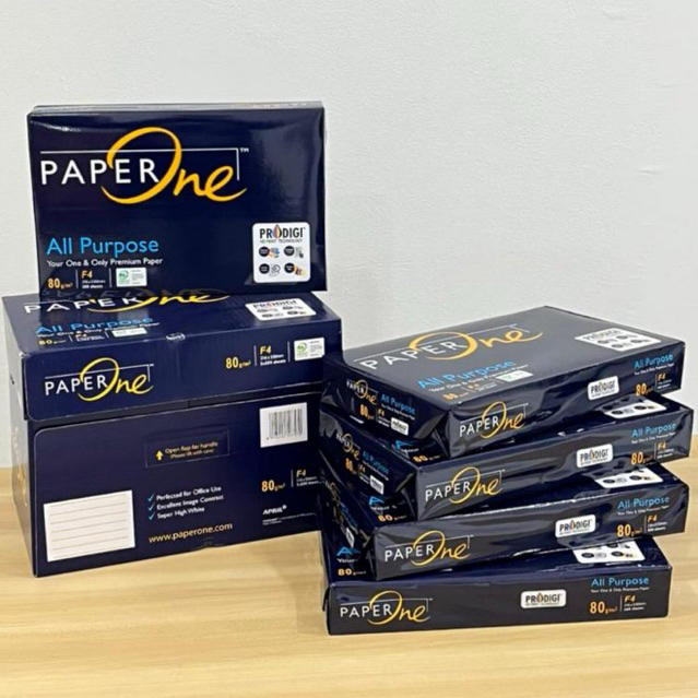 Kertas Paper One F4 80 Gram / 1 dus isi 5 rim / kerats HVS / Kertas Fotocopy