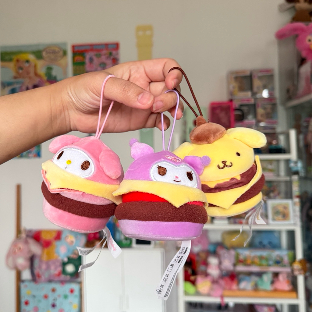 Squishy Sanrio Burger Bag Charm Plush Relaxing Toy Moetch