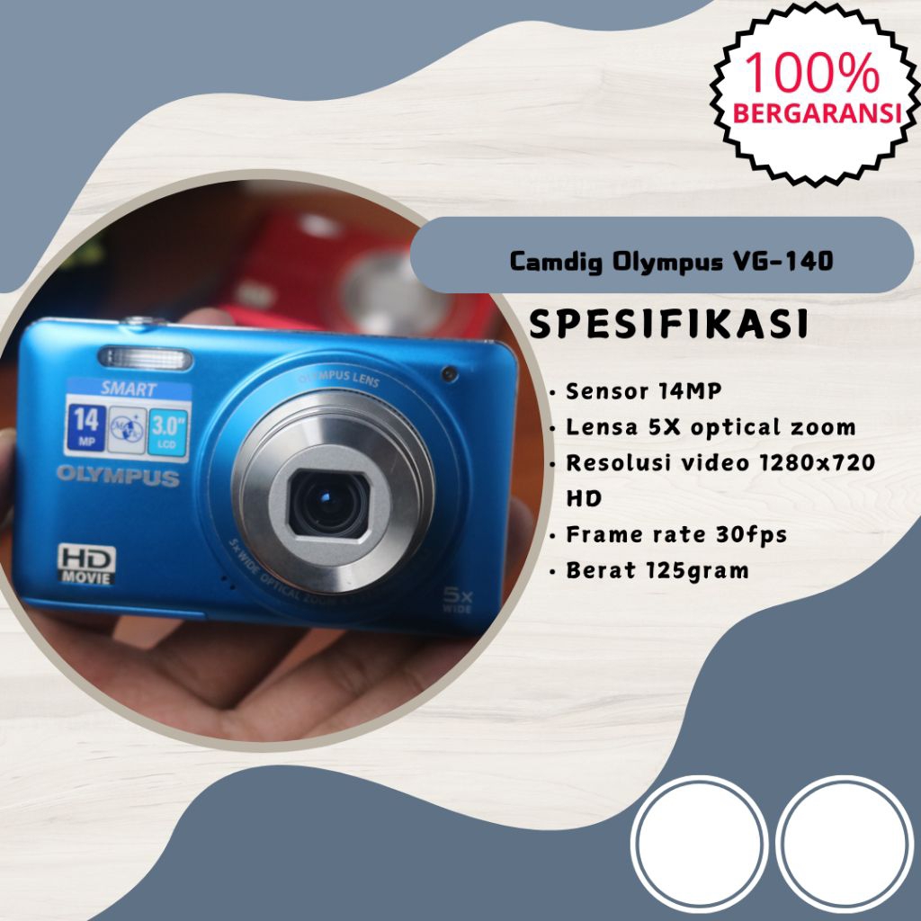 Camdig Olympus VG-140 VG-120 Sensor 14 megapiksel video HD