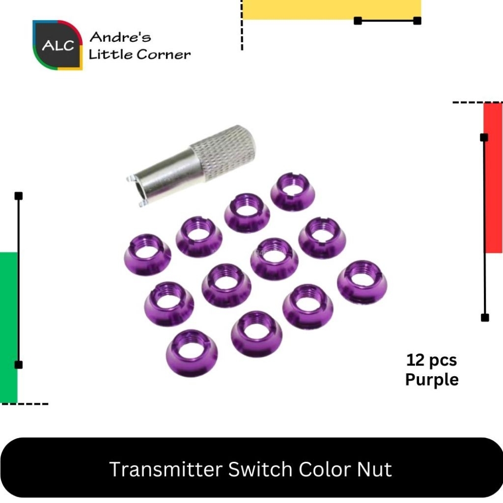 Remote Radio Control Transmitter Upgrade Metal Switch Nut Set with Wrench RC 12pcs Purple Radiomaste
