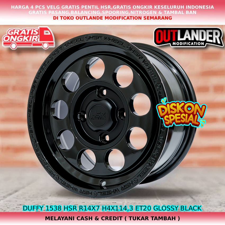 Velg rig14 velg mobil Carry| Carens| Panther| Accent| Atoz| Accord VTI| dll velg hsr duffy R14