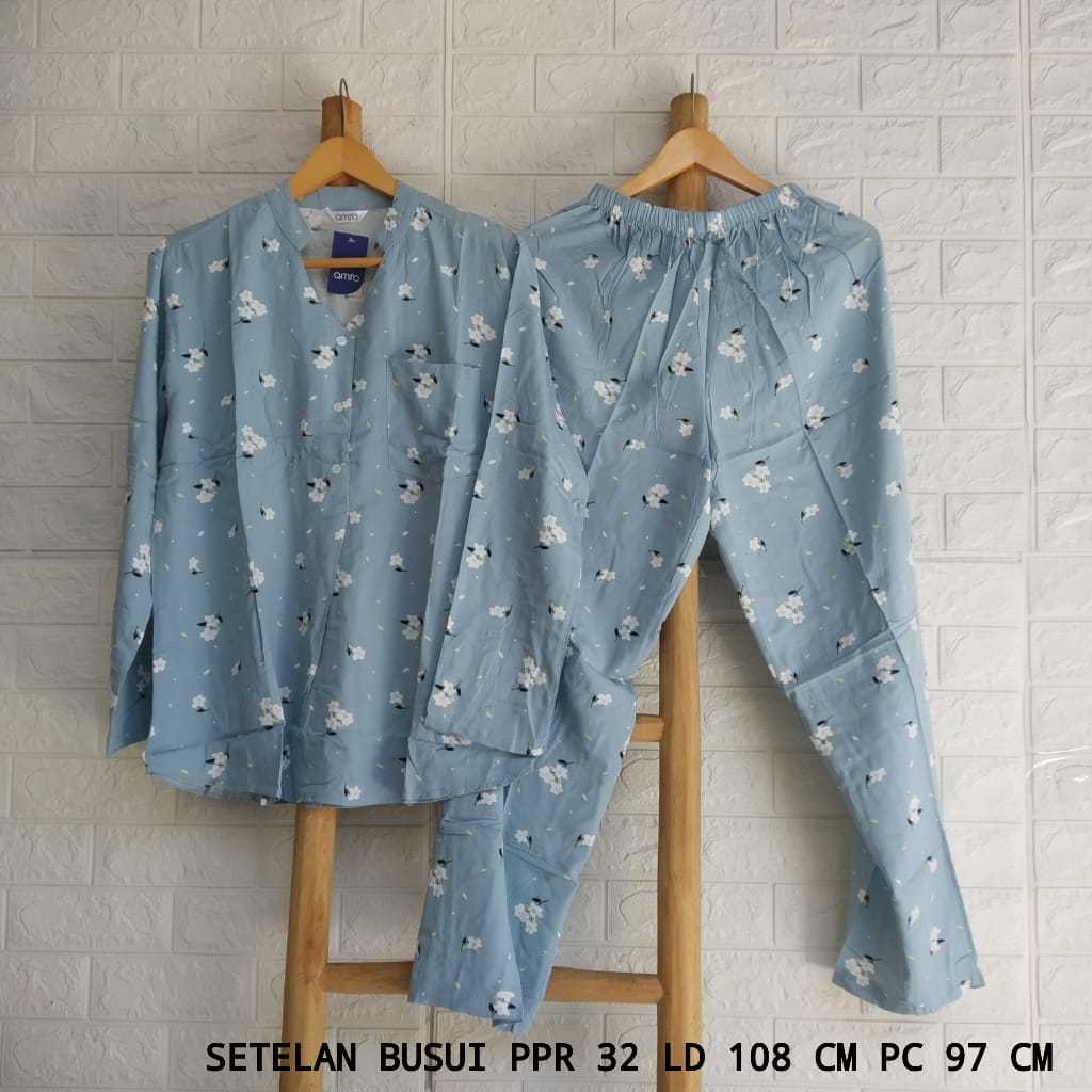 Baju Tidur Wanita Rayon AMRO Lengan Panjang Celana Panjang (PPR)