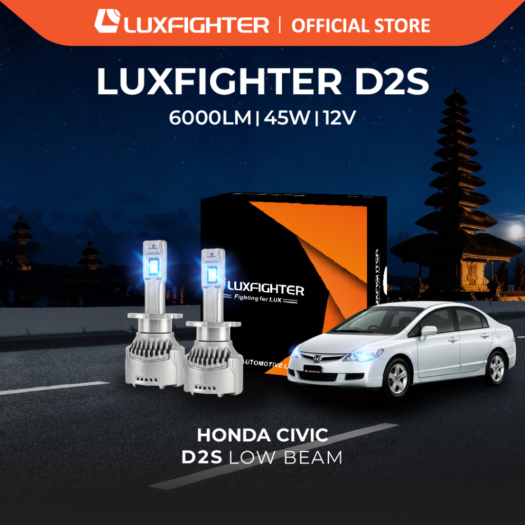 LUXFIGHTER D2S LAMPU LED MOBIL HONDA CIVIC D2S LOWBEAM