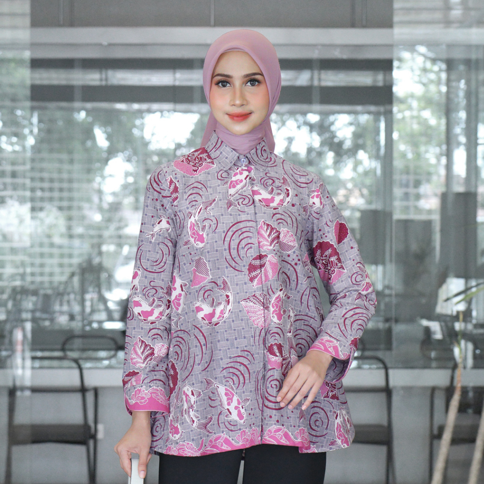UTARI Shirt Batik Wanita Modern Batik Kerja Kantor Wanita