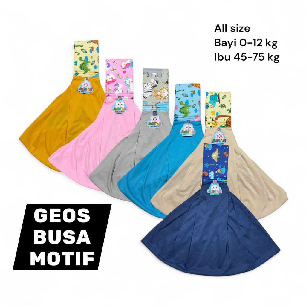 Gendongan Samping Bayi Geos Motif Dan Geos Busa Anti  Pegal Banyak Pilihan warna Bagus untuk Di Paka