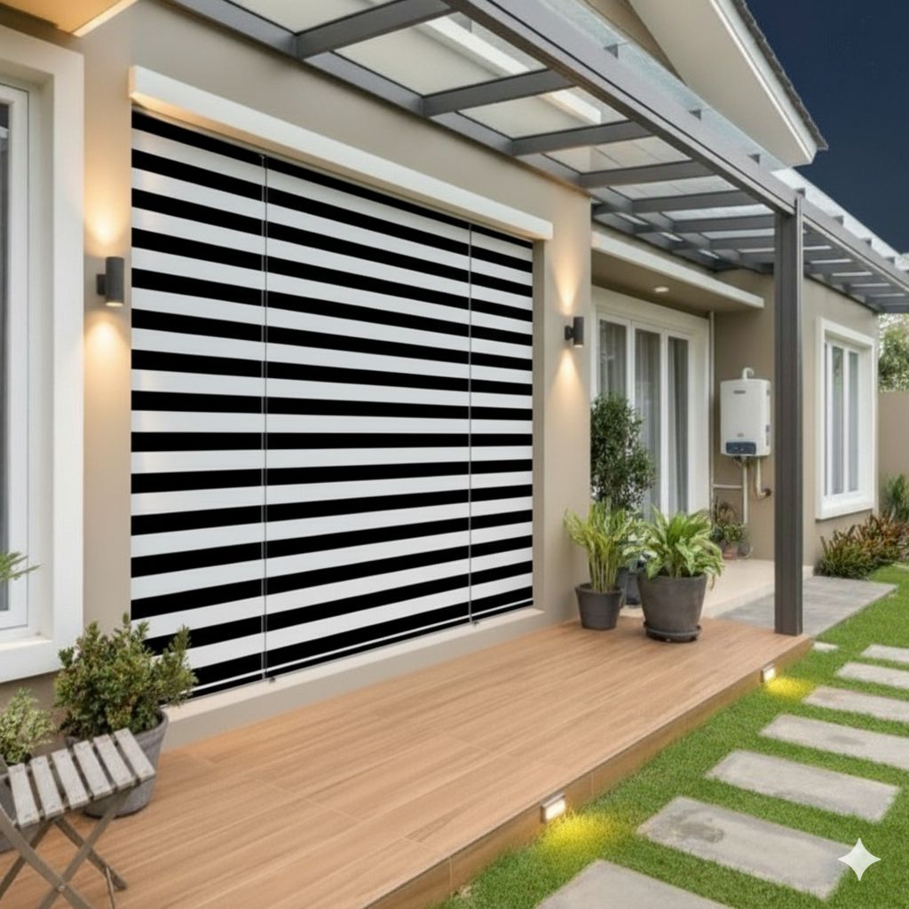 Tirai outdoor PVC,Tirai gulung PVC outdoor