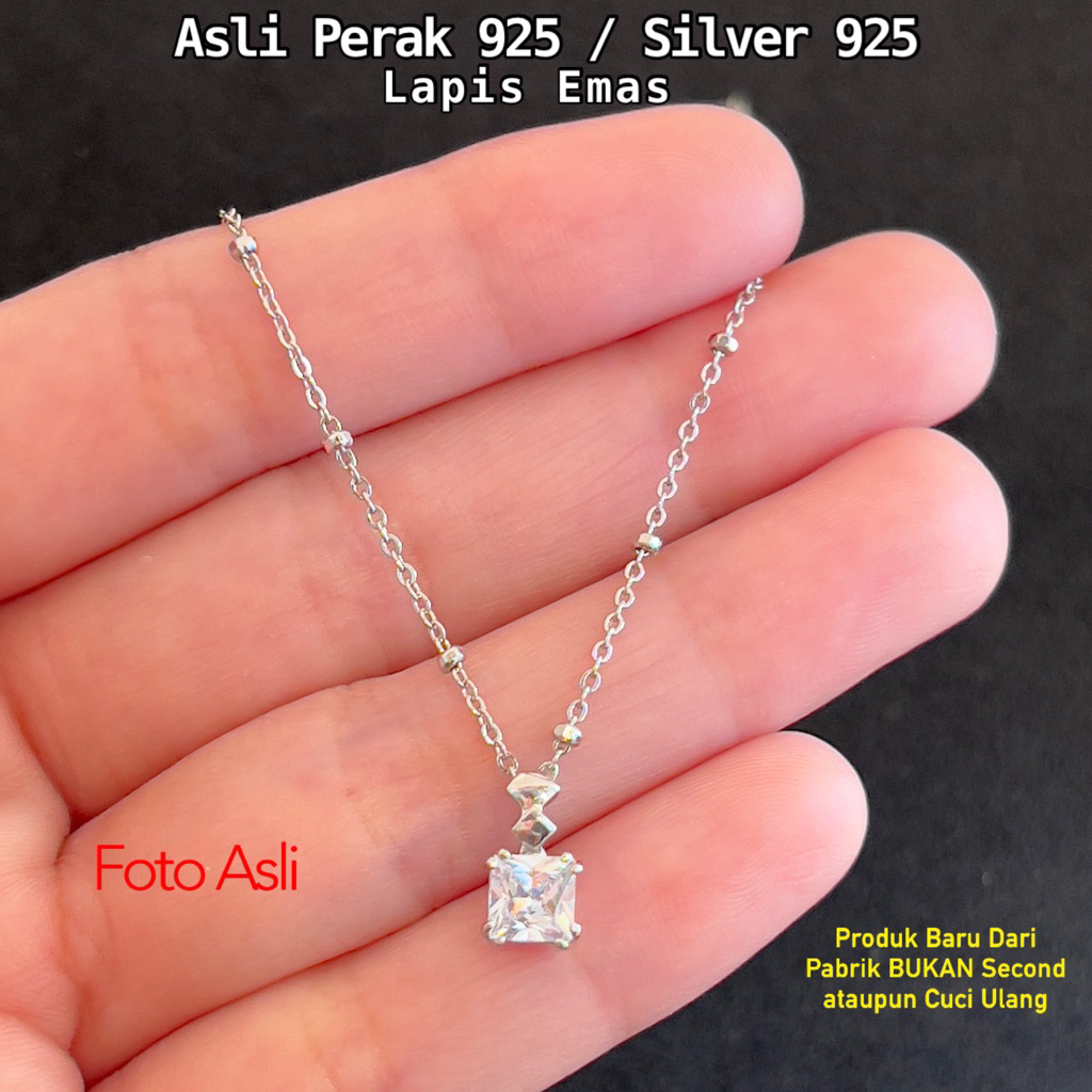 Kalung Infinity Perak 925 Asli Lapis Emas Putih Awet Dijamin Anti Karat Gelang Wanita Gelang Silver