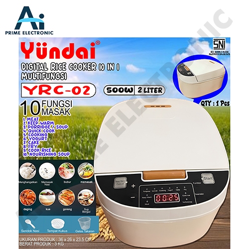 YUNDAI YRC02 YRC-02 Penanak Nasi Magic Com Rice Cooker Digital 2 Liter