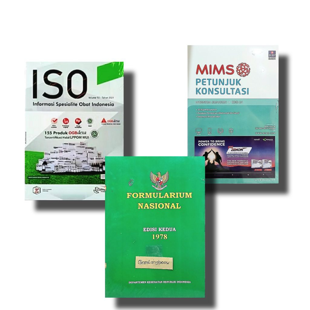 paket 3 buku farmasi mims konsultasi ed. 24 , ( fornas ) formularium nasional , iso vol.53 tahun 202