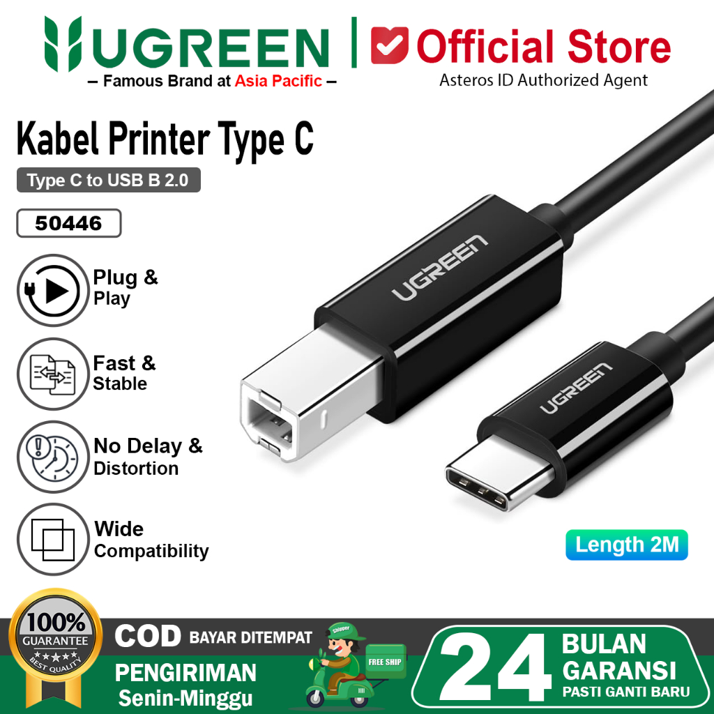 UGREEN Kabel Data USB Type C to B Male to Male Printer 50446