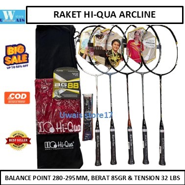 RAKET BULUTANGKIS ARCLINE 5000/6000/7000/8000/9000 HIQUA HQ HI-QUA BADMINTON 32 LBS FULL SET ORIGINA