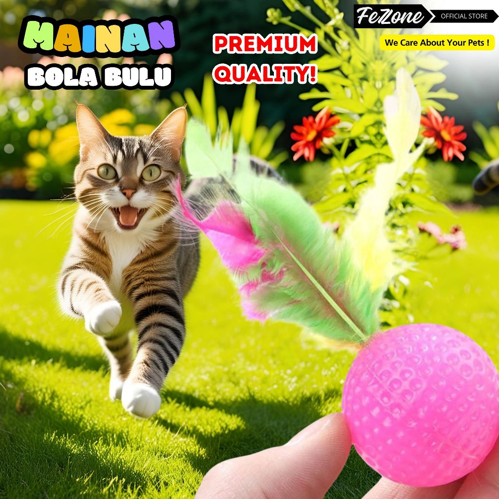 Mainan Kucing Bola Kucing Bola Bulu Warna Warni Mainan Bola Bulu Kucing Premium Quality Mainan Kucin