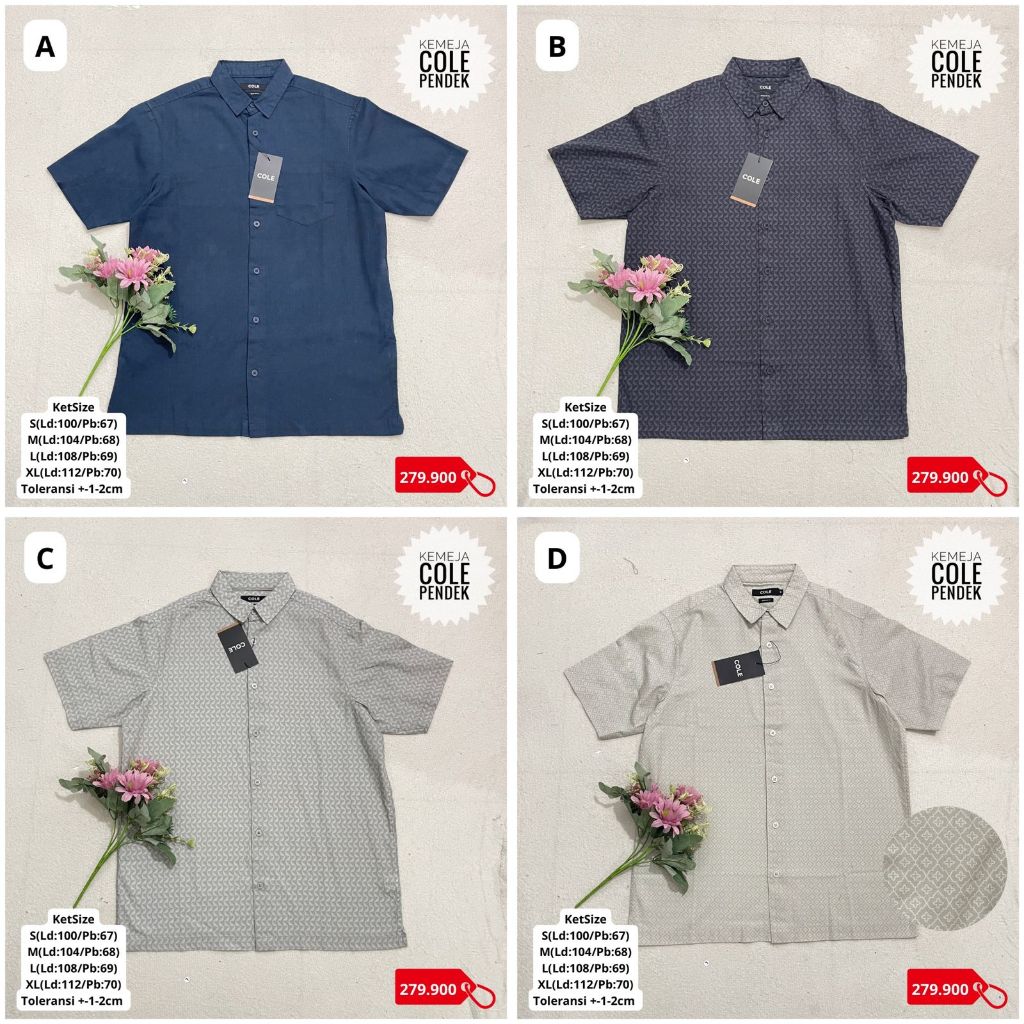 KEMEJA COWOK COLE DEWASA ORIGINAL