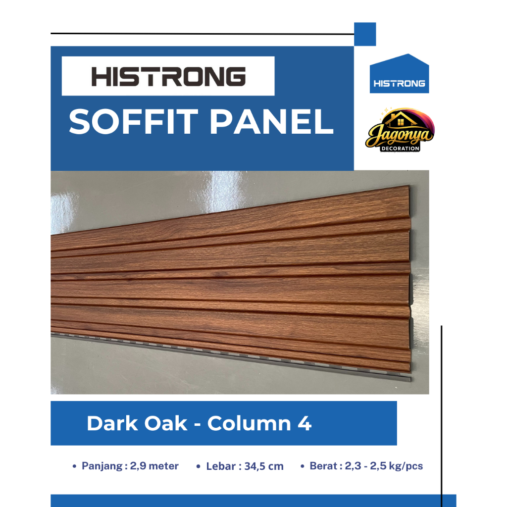 Histrong Soffit Panel PVC Plafon Dinding Indoor Outdoor Plafond Wall Panel Dark Oak