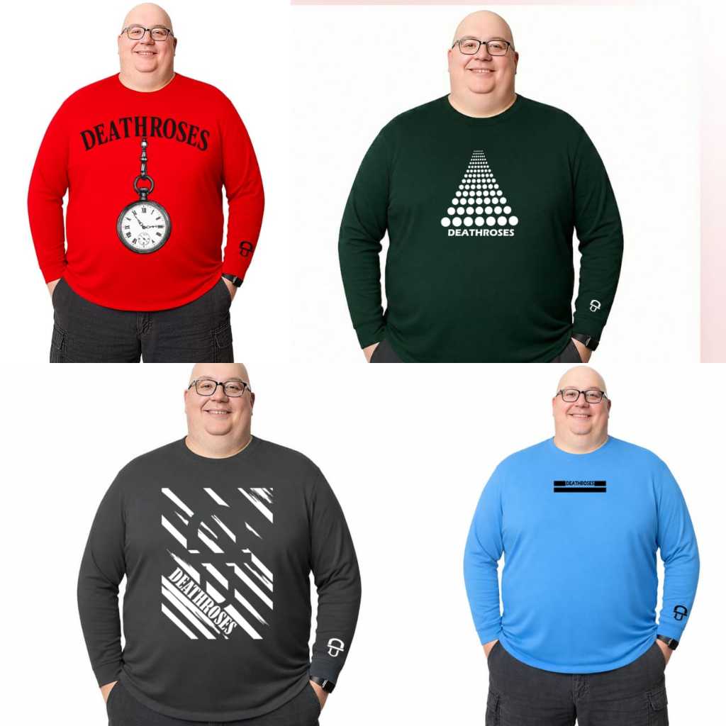 Kaos Pria Jumbo Lengan Panjang 2XL 3XL 4XL 5XL 6XL 7XLBaju Panjang Bigsize