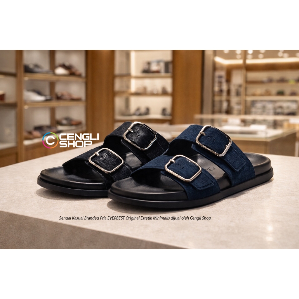 Sendal Kasual Branded Pria EVERBEST Original Estetik Minimalis EM09