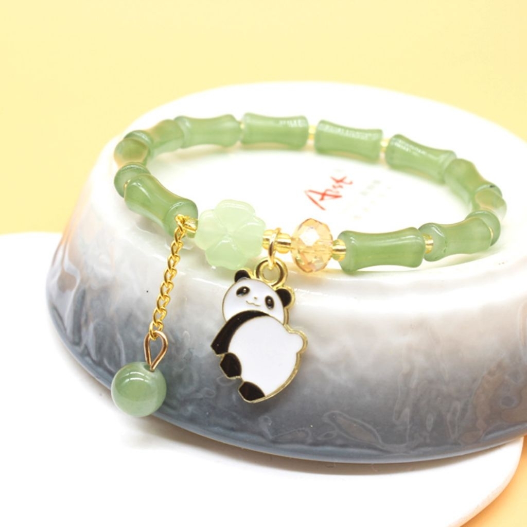 GELANG GIOK VARIASI PANDA, GELANG TANGAN KUPU, GELANG FASHION