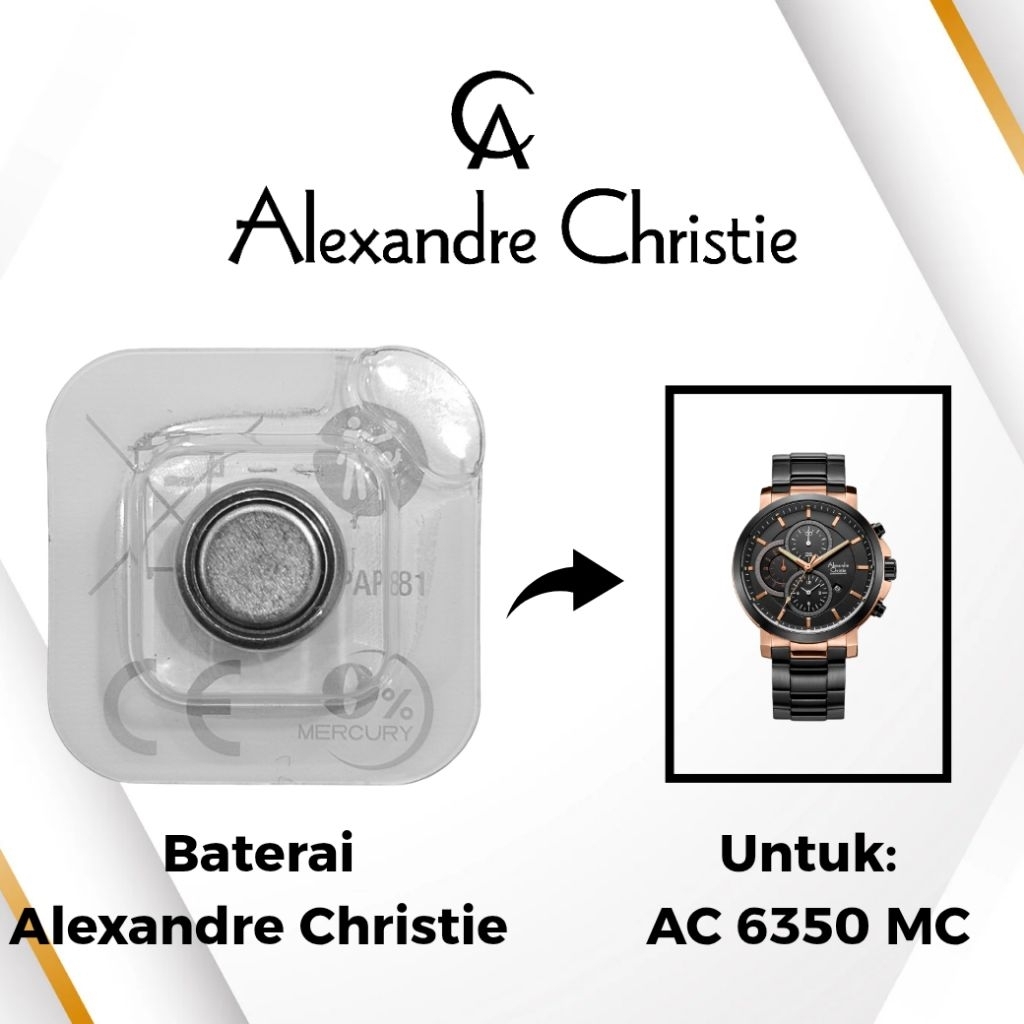Baterai Jam Tangan Alexandre Christie AC 6350 MC Original