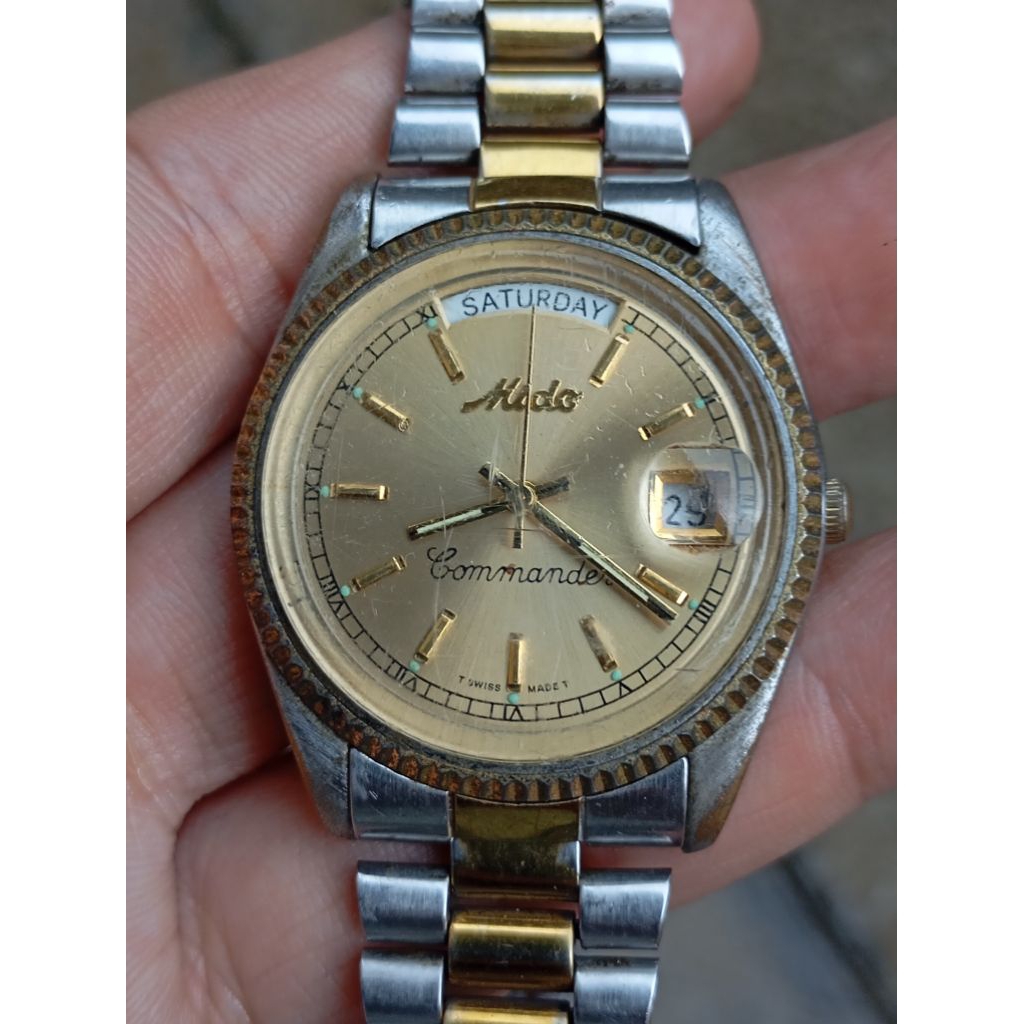jam tangan mido president commander otomatis non original second bekas