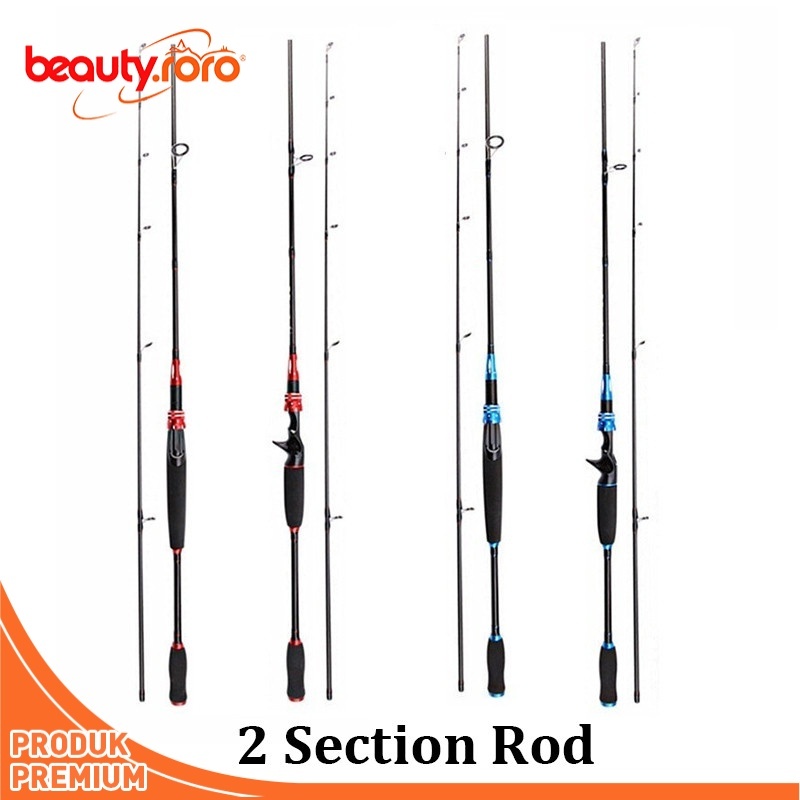 BISA COD  Kabinwang Joran Pancing Gun Handle Carbon Fiber 2 Segments 2.1M 2.4M Baitcasting Tongkat S
