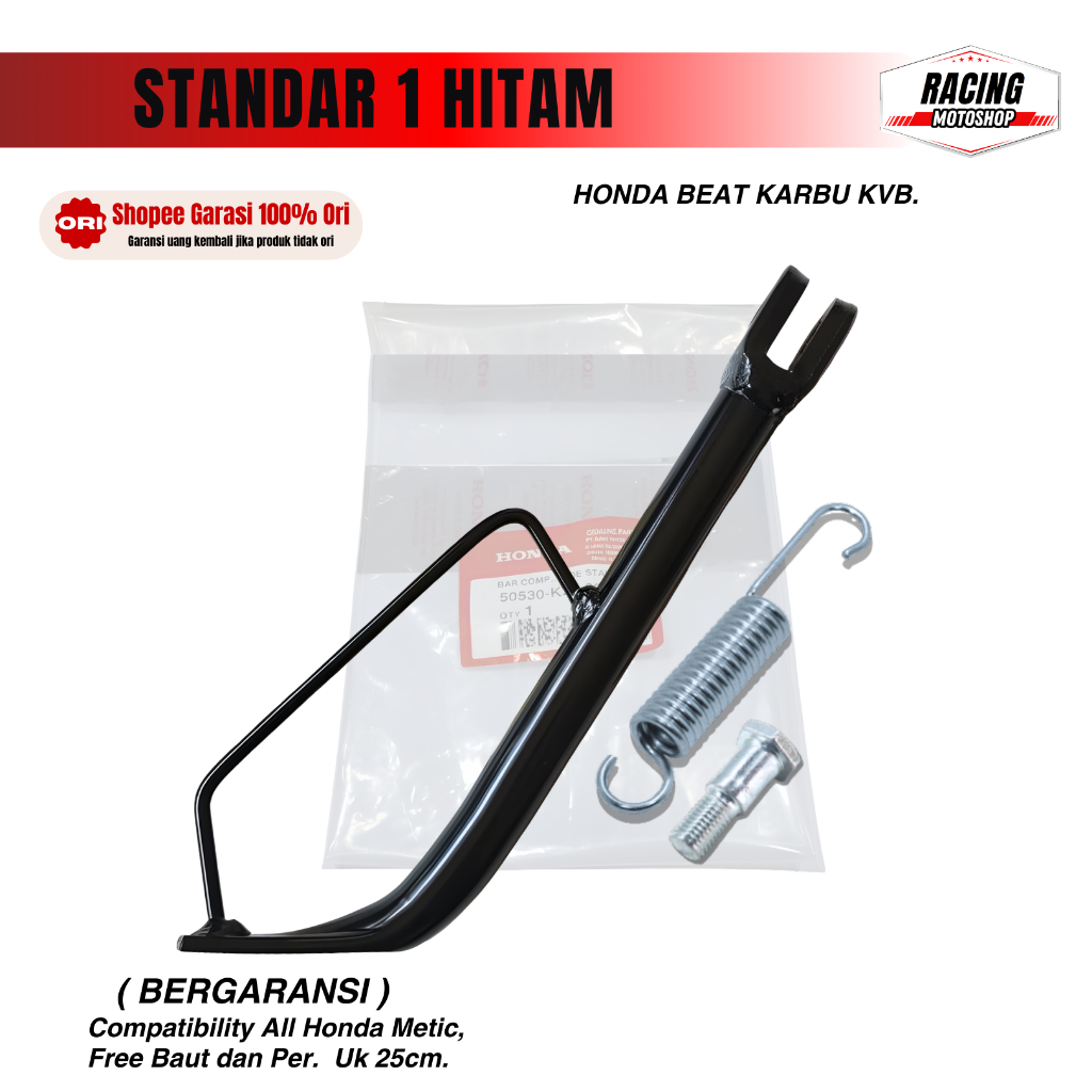 STANDAR 1 SAMPING+PER VARIO150, VARIO125 K59 - Standar Hitam samping Original 25cm