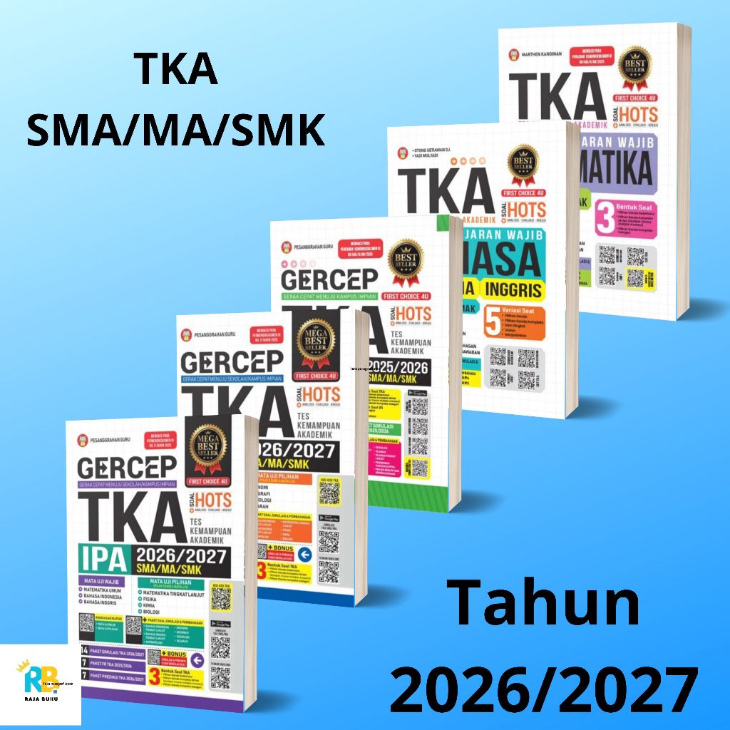 Buku Gercep TKA IPA/IPS/Bahasa/Indonesia/Inggris/Matematika Wajib SMA/MA/SMK 2026/2027
