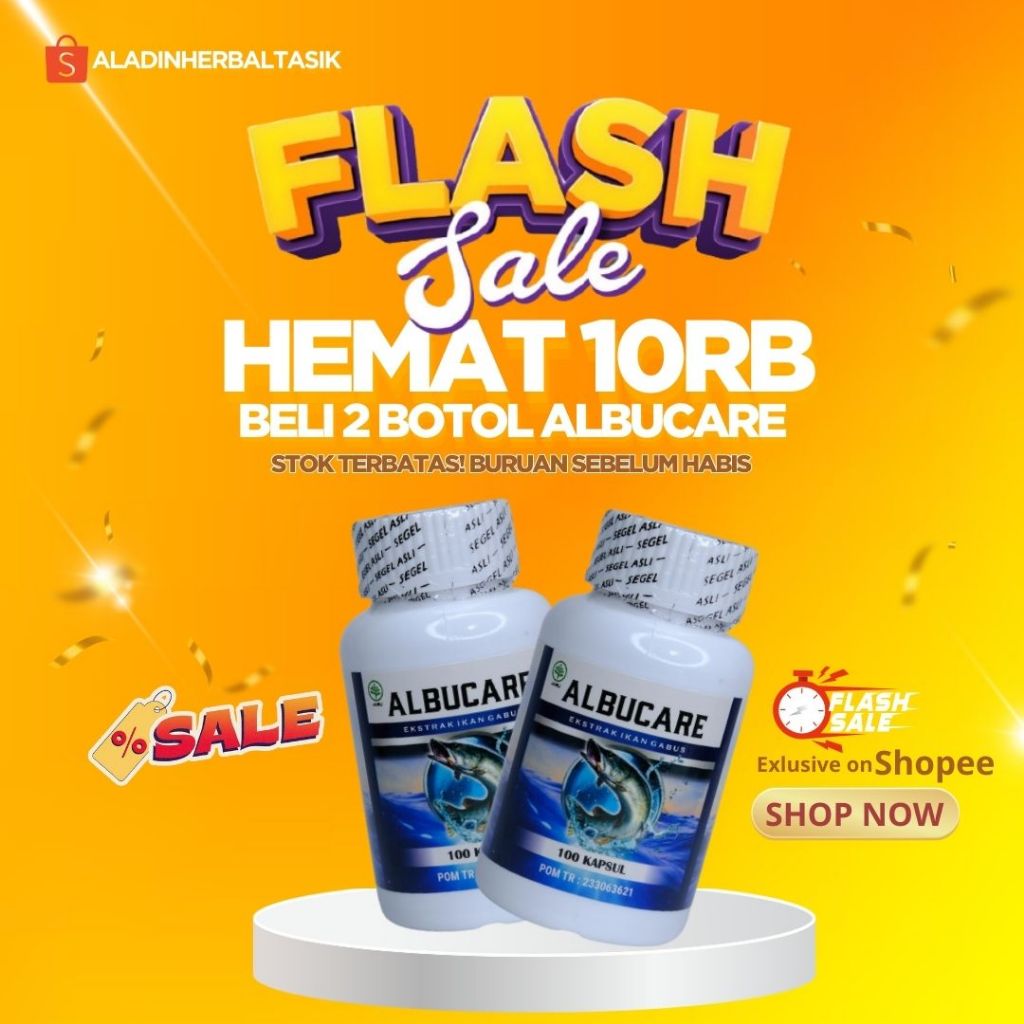 FLASH SALE -  ALBUCARE Kapsul Ekstrak Albumin Kutuk Ikan Gabus Obat Untuk Atasi Luka Diabetes Basah