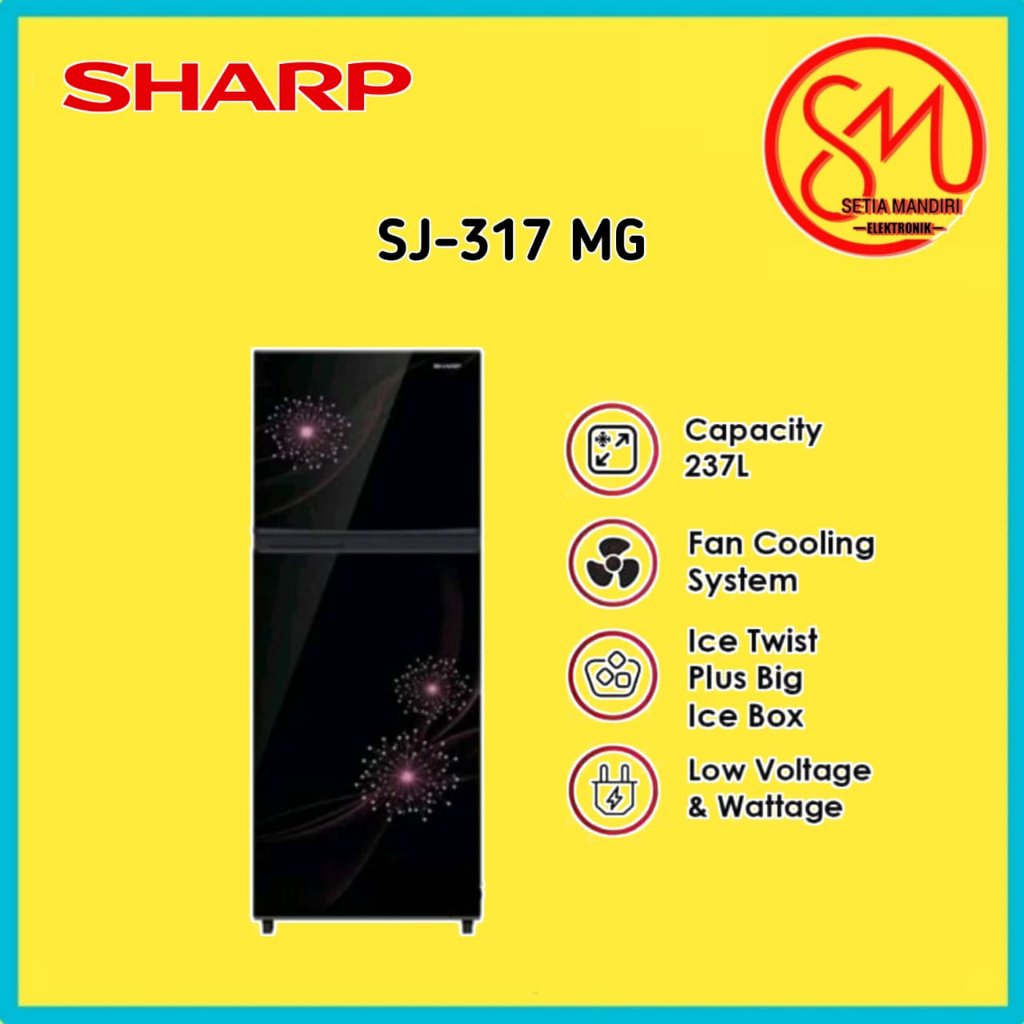 SHARP KULKAS 2 PINTU SJ 317 MG LEMARI ES SJ317MG SJ 317MG