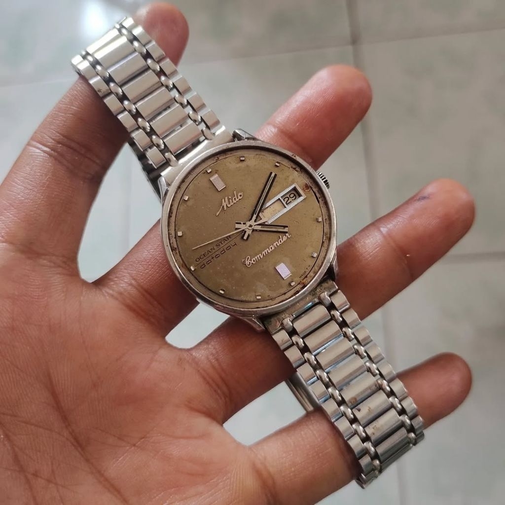 Jam Mido Commander Original. Bahan Jam Lawasan