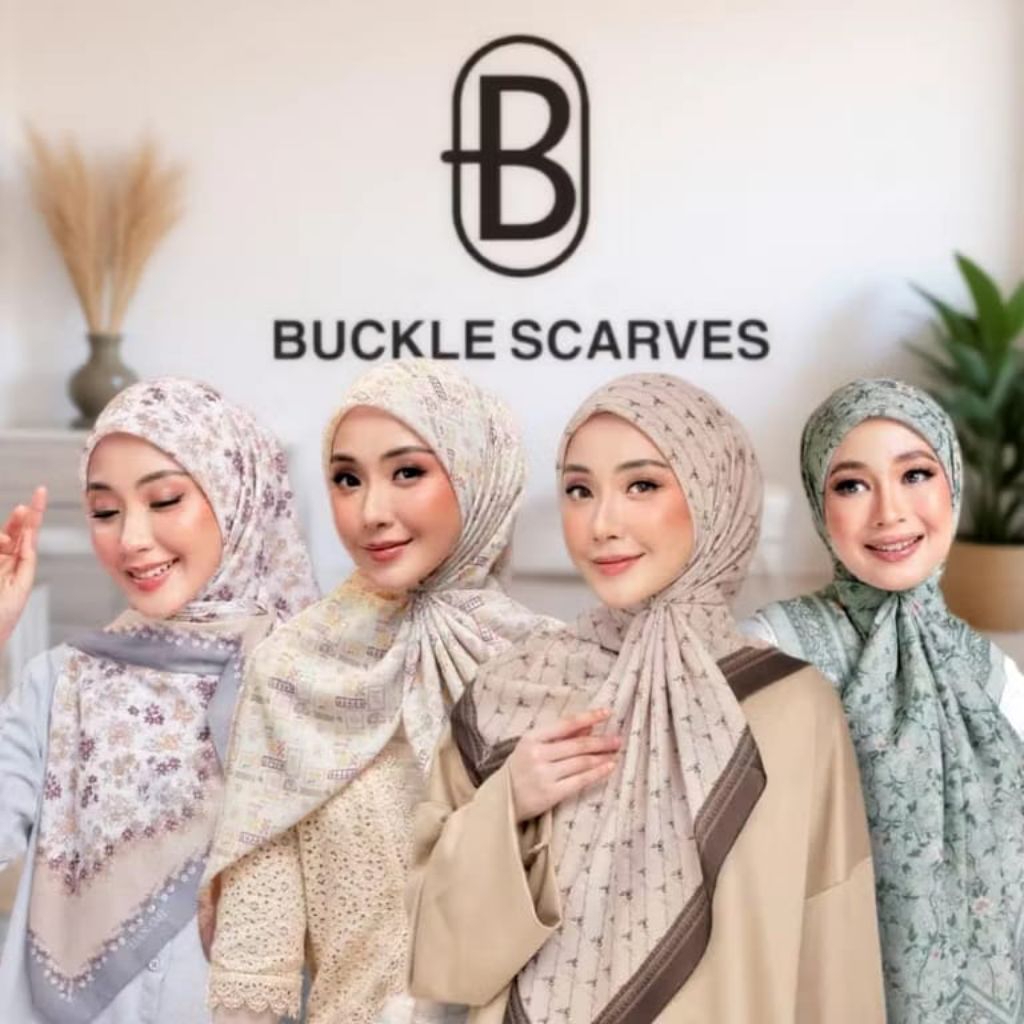 Buckle Scarves Motif / Buckles Scarves Motif Metal Logo / Hijab Segiempat Motif