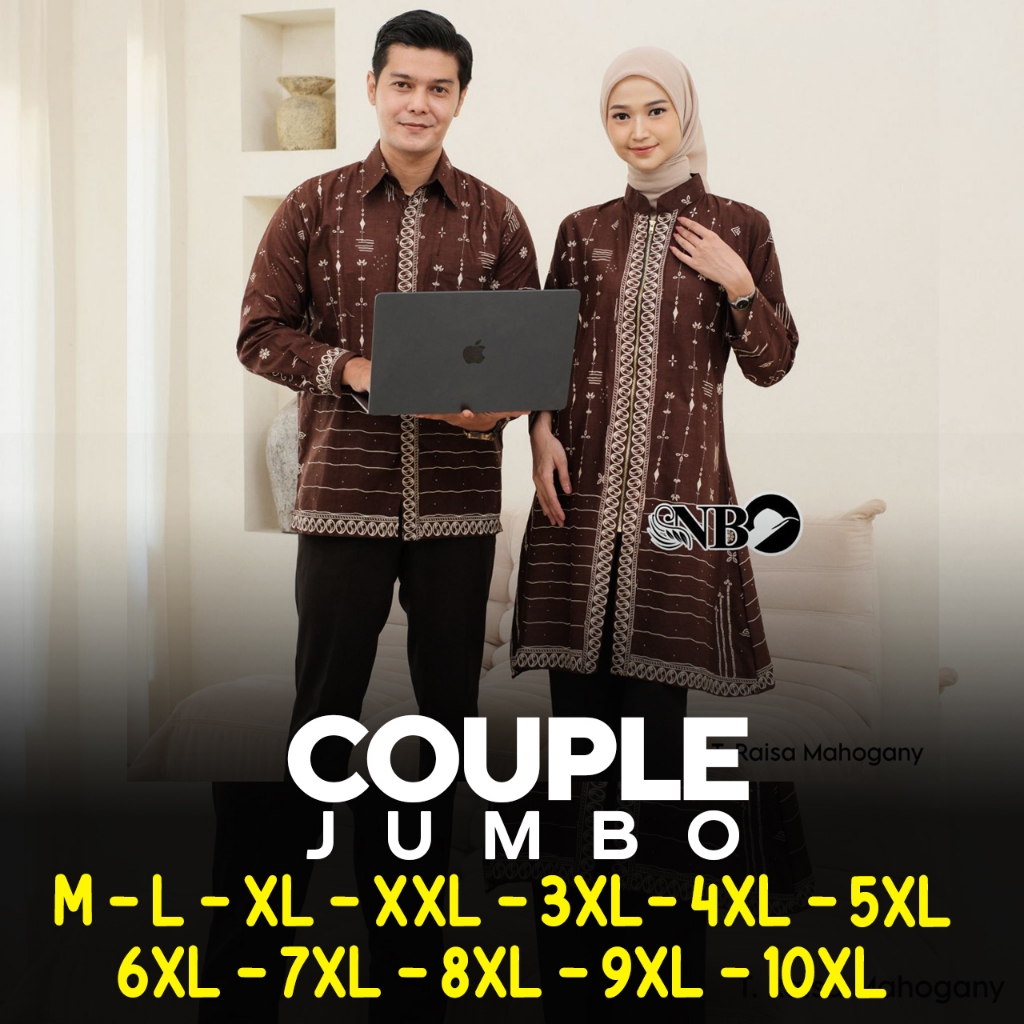 Couple Batik Jumbo - Kemeja Batik Couple Lengan Pendek - Dress Jumbo - Dress Batik - Dress Couple - 