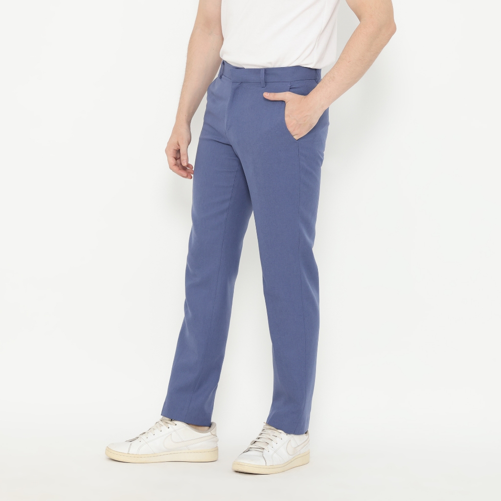 Celana Panjang Formal Pria Blue Denim | Celana Panjang Slimfit | Andre Laurent (713)
