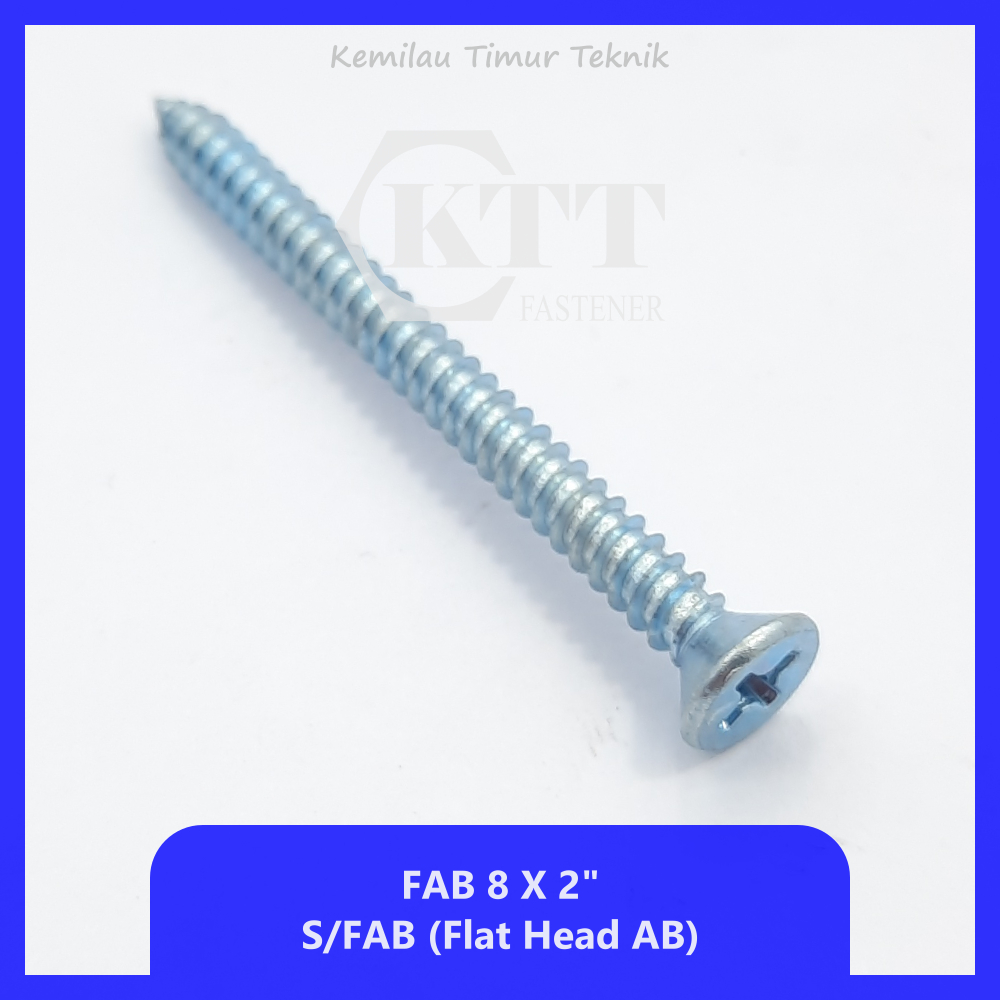 Sekrup FAB 8 x 2" - Sekrup Kayu Putih / Sekrup Kayu 8x2 Sekrup Phillips
