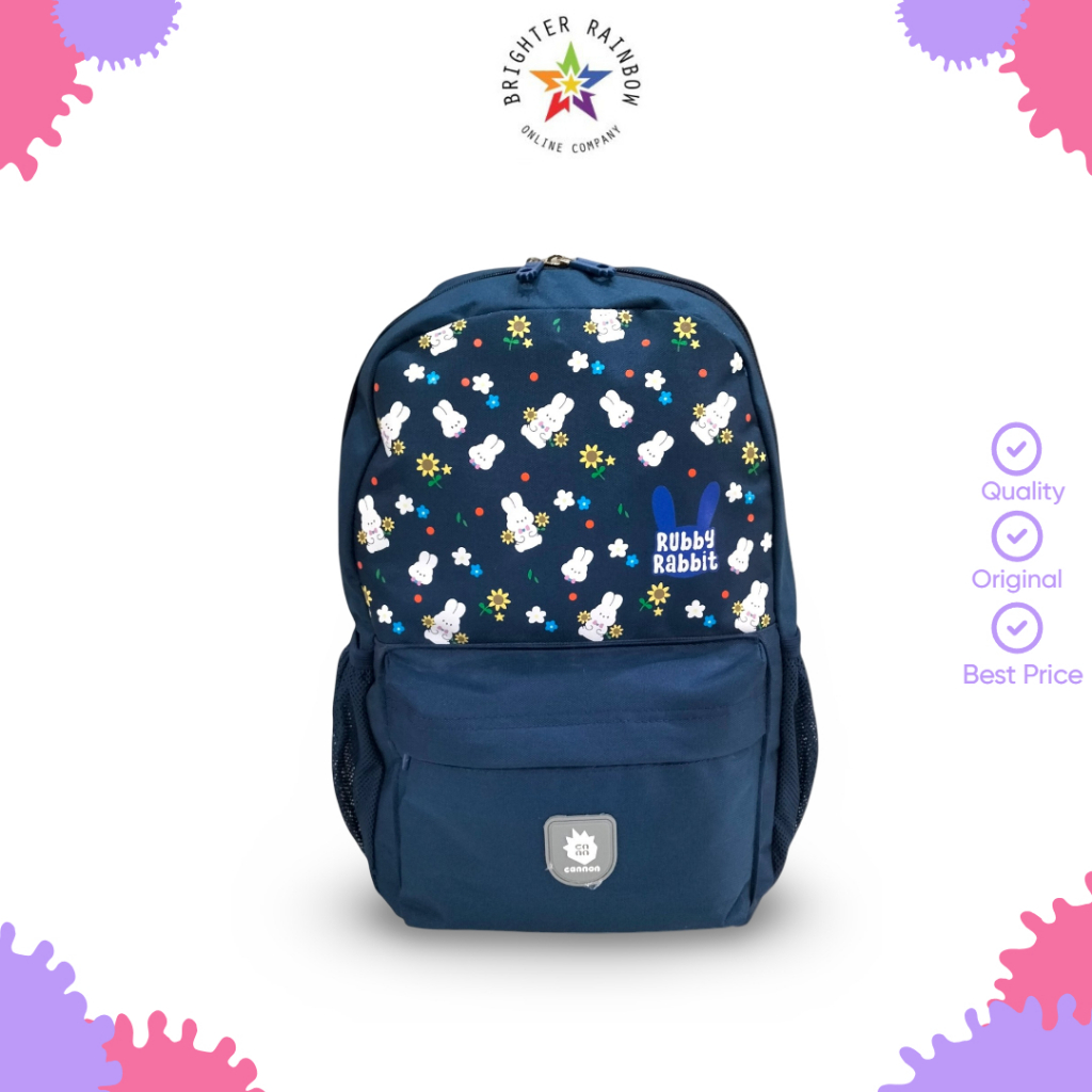 TAS CANNON 72117 MOTIF RUBBY RABBIT RANSEL ANAK SEKOLAH SD PEREMPUAN DENGAN RAINCOVER