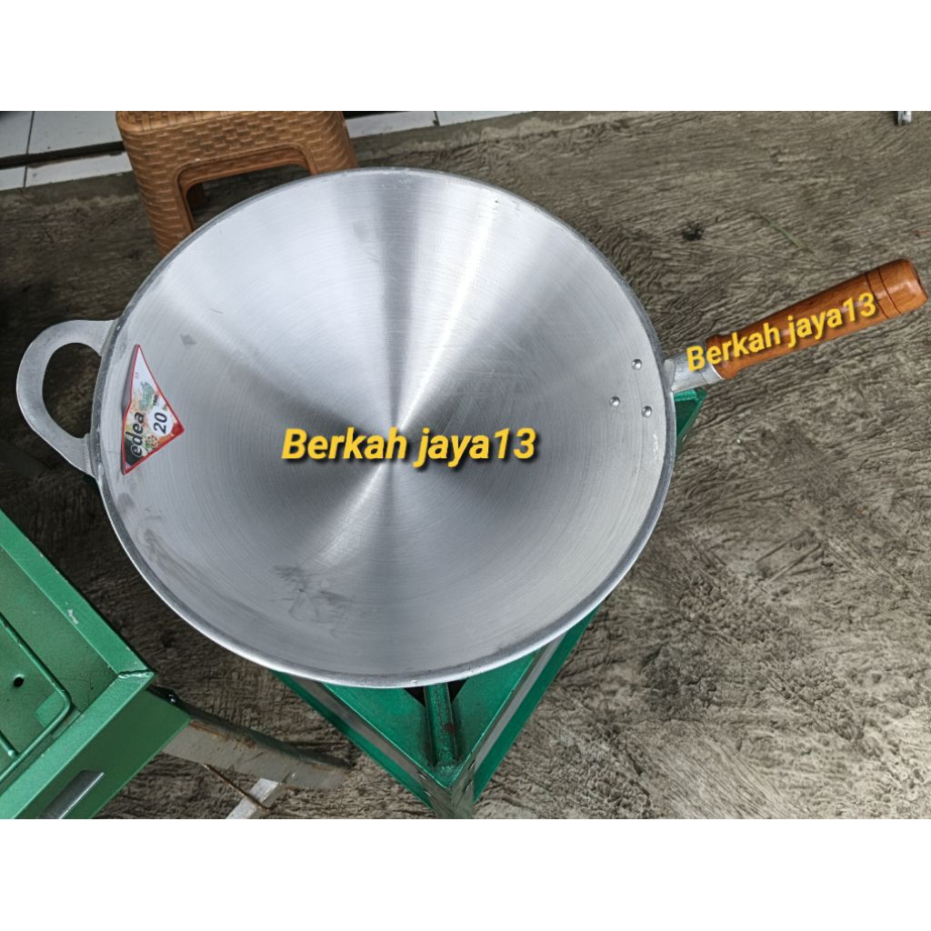 Wajan Gagang Kayu No 10/15/16/18/20 Bakmie Nasi Goreng Seblak Aluminium Tebal Anti Lengket