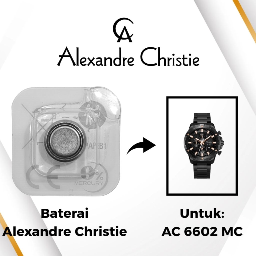 Baterai Jam Tangan Alexandre Christie AC 6602 MC Original
