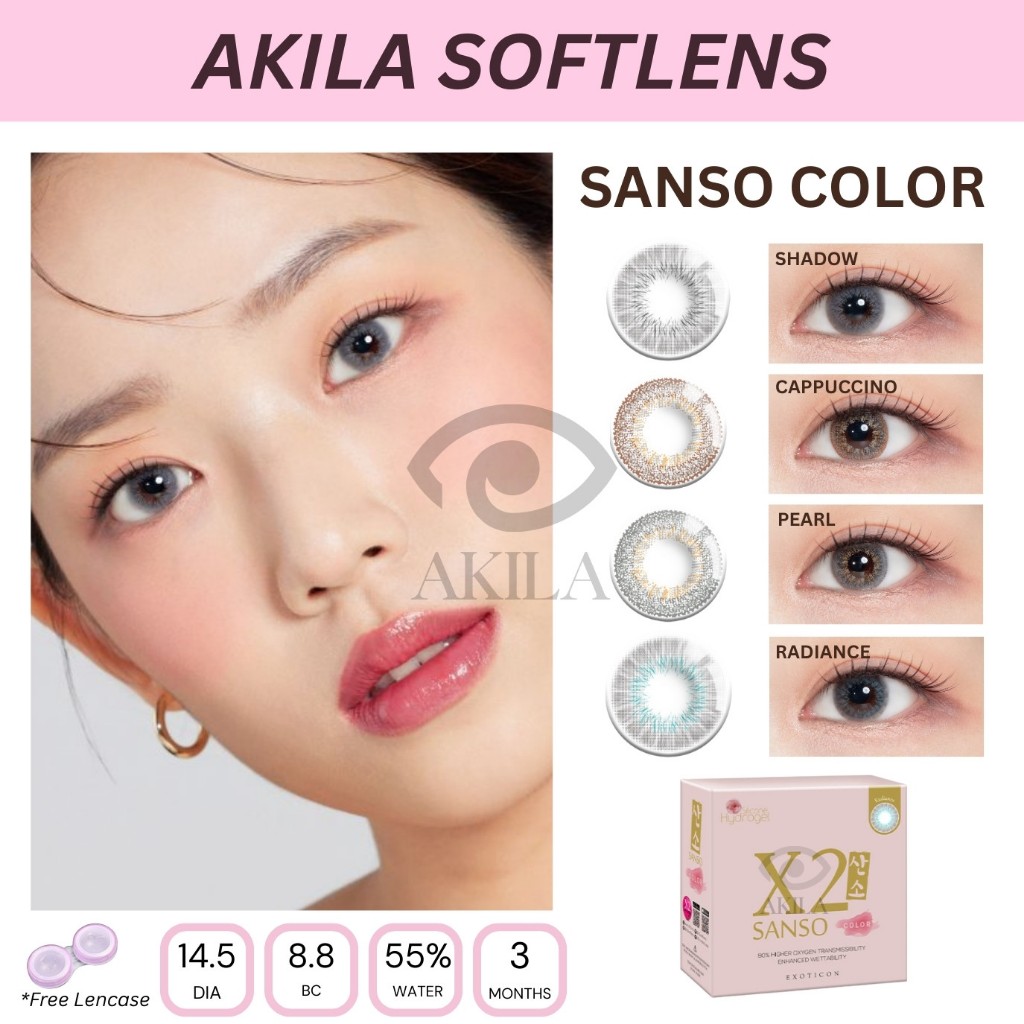 SOFTLENS X2 SANSO COLOR (NORMAL & MINUS -0.50 s/d -6.00) SILICONE HYDROGEL 14.5MM / Softlen Soflens