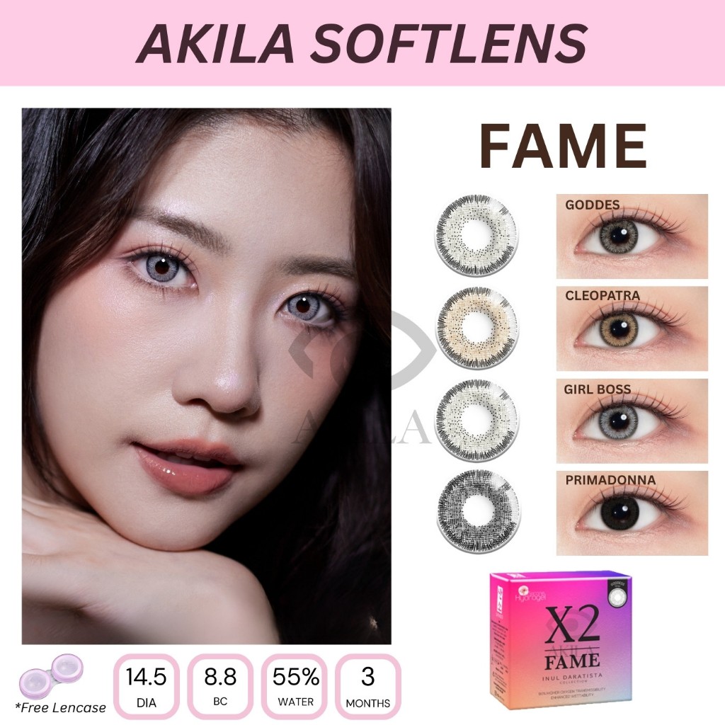 SOFTLENS X2 FAME (NORMAL & MINUS -0.50 s/d -6.00) SILICONE HYDROGEL NATURAL14.5MM / Softlen Soflens