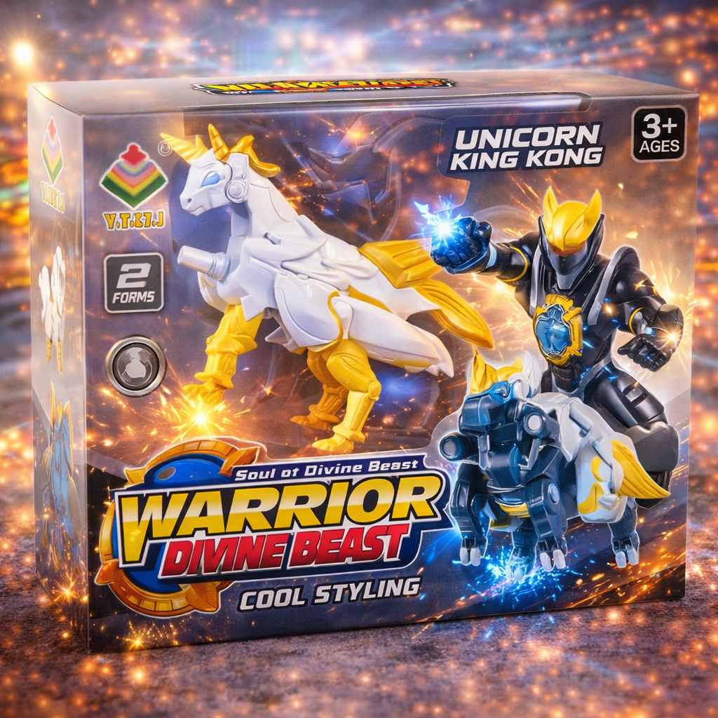 VALLPLAY Mainan Anak Robot Deformation Power Ranger Transformer Warrior Divine Beast