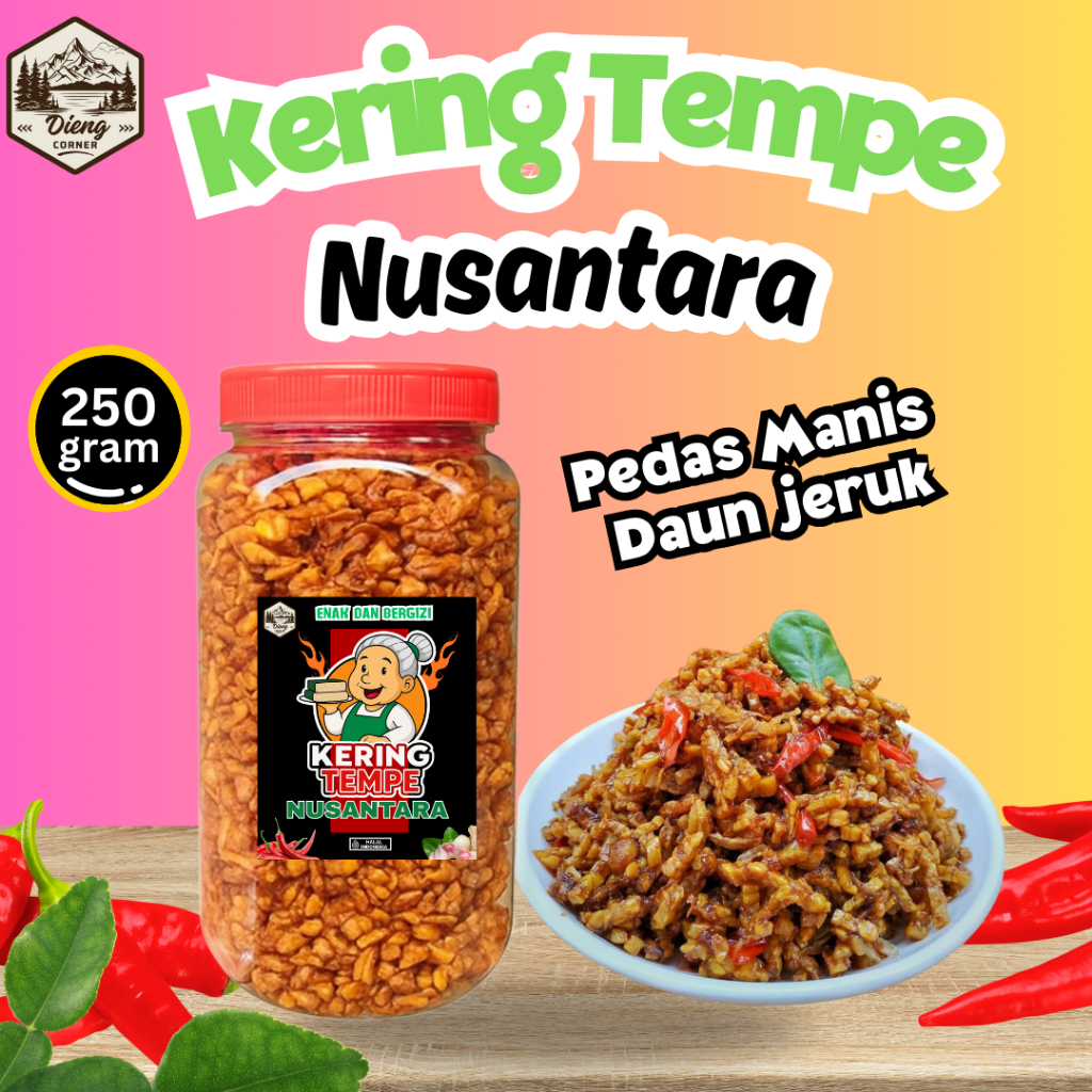 Kering Tempe Nusantara | Terlaris | Kemasan Toples 250gram | Diengcornersnack