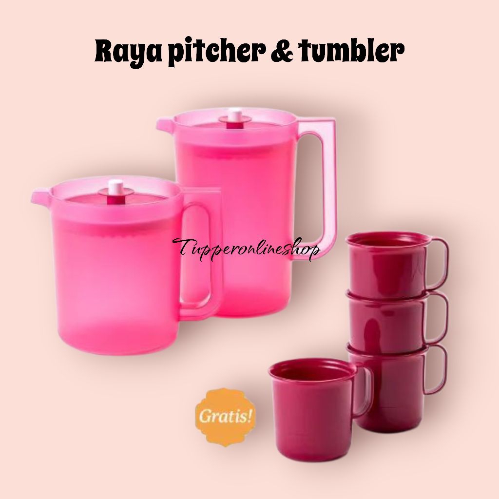 Raya pitcher set tupperware / set teko air tupperware