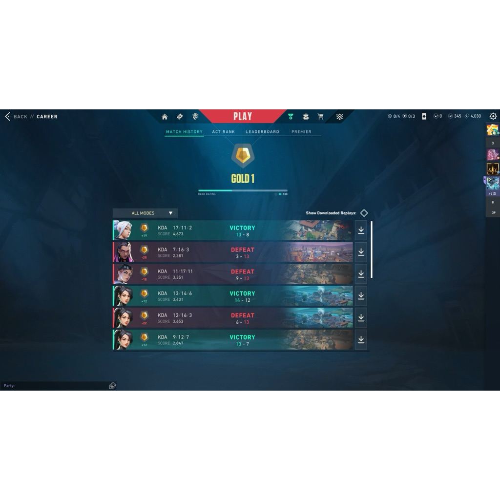 Safe Akun Valorant (Level 64, Skin Weapon) Rank Gold 2