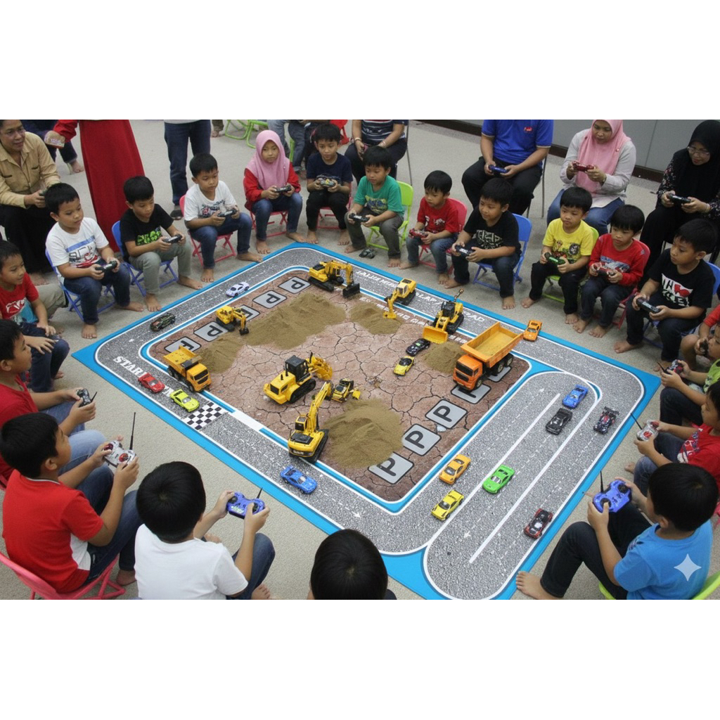 Alas Arena Rental RC Escavator+Mobil balap / Offroad 3x2 Meter, dan pipa pembatas arena remot contro
