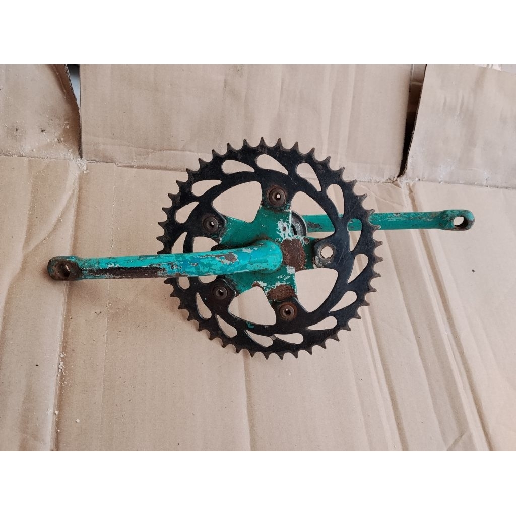 CRANK SEPEDA BMX JADUL CW 165 TAIWAN CHAINRING BISA DIBONGKAR PASANG 44T VINTAGE ANTIK