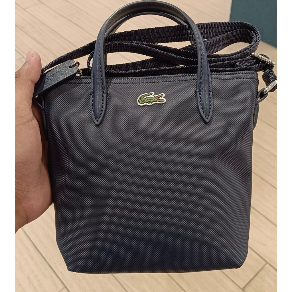 Tas Lacoste Mini Tote Bag Original Resmi 100% Dark Navy Blue
