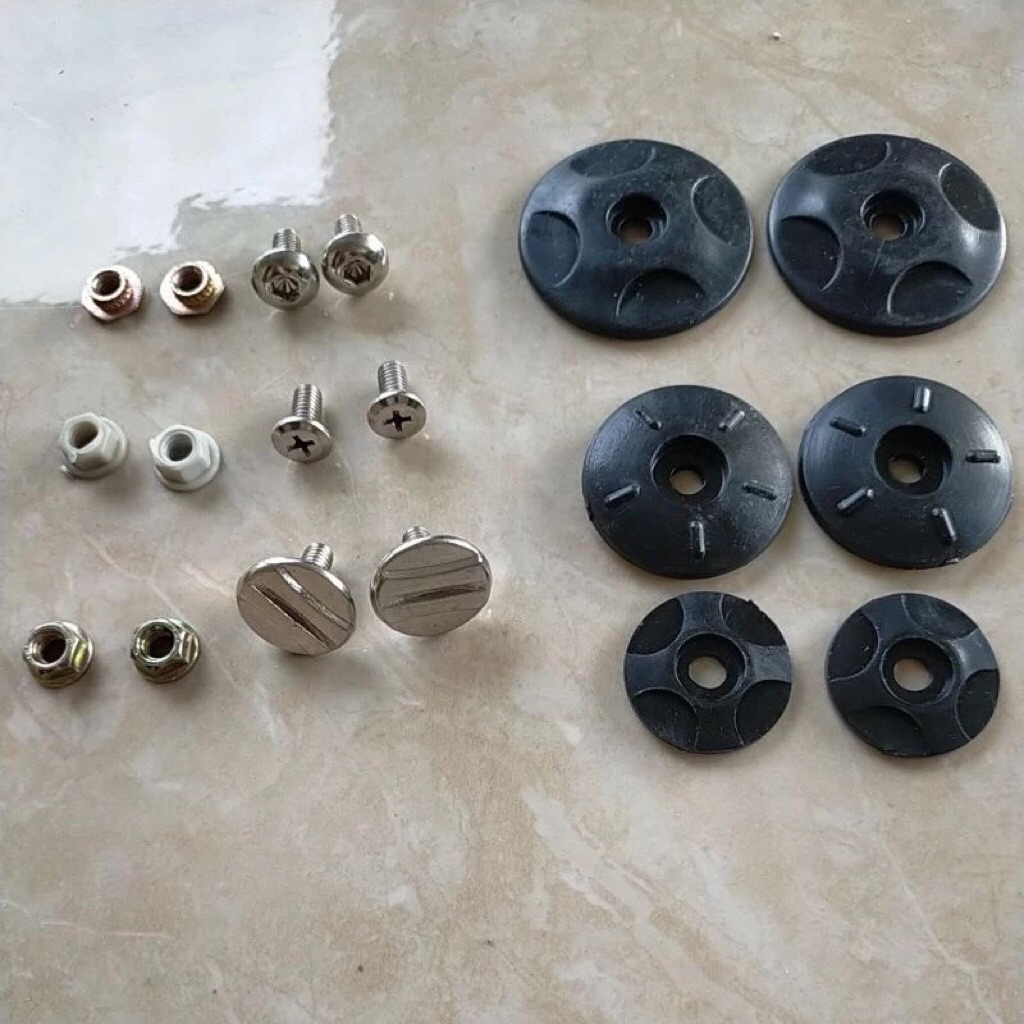 (SE) Sepasang Ring Plastik Mur dan Baut Universal Helm / Ring Baut Kaca Helm
